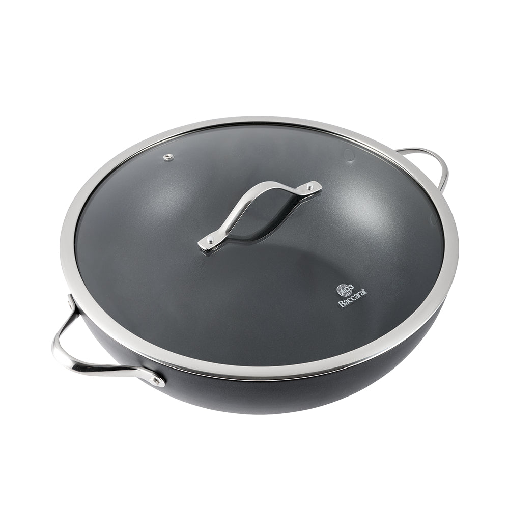 Baccarat iD3 Hard Anodised Wok With Lid 36cm
