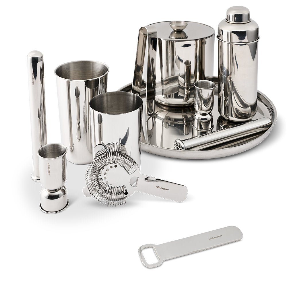 Salt & Pepper Lume Ice Bucket With Tongs