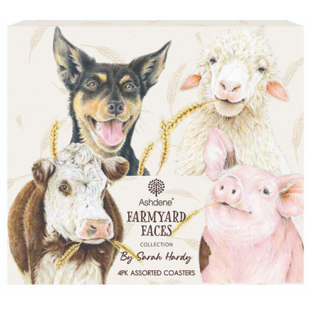 Ashdene Farmyard Faces Set Of 4 Coasters