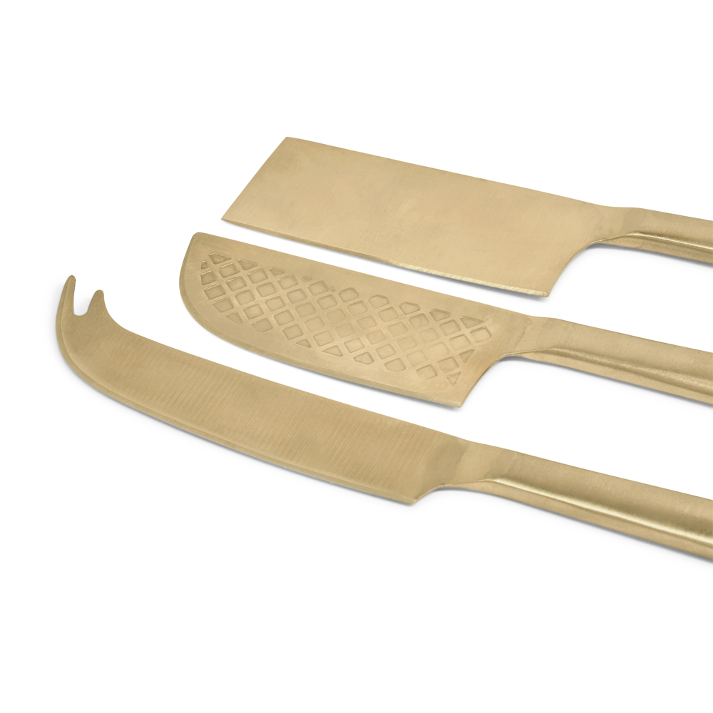Salt & Pepper Novaro 3 Piece Cheese Knife Set Gold