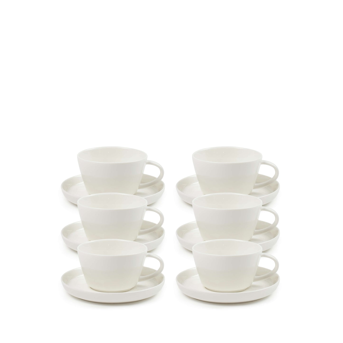 Salt & Pepper Canteen Tea Cups & Saucers 270mL - Set of 6