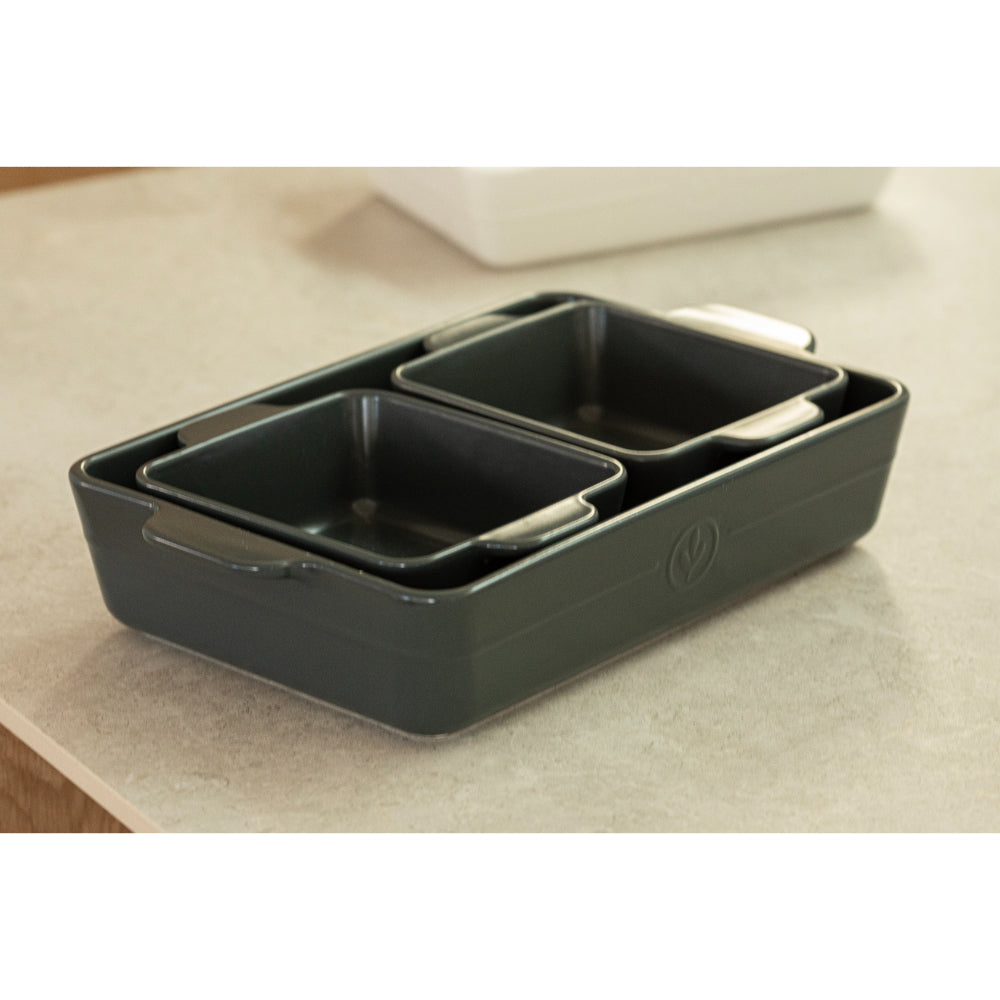Ladelle Essentials Charcoal Set of 3 Baking Dishes