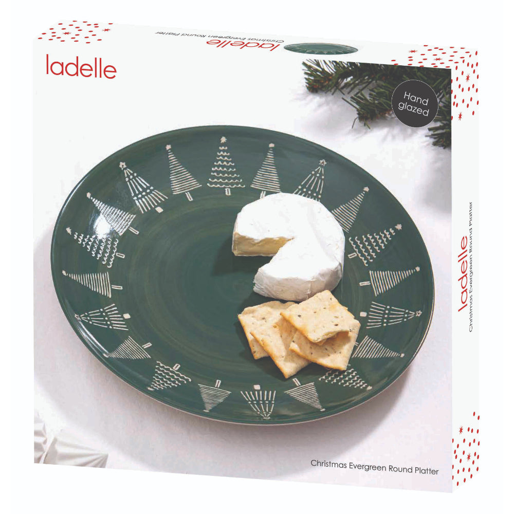 Ladelle Christmas Evergreen Round Platter