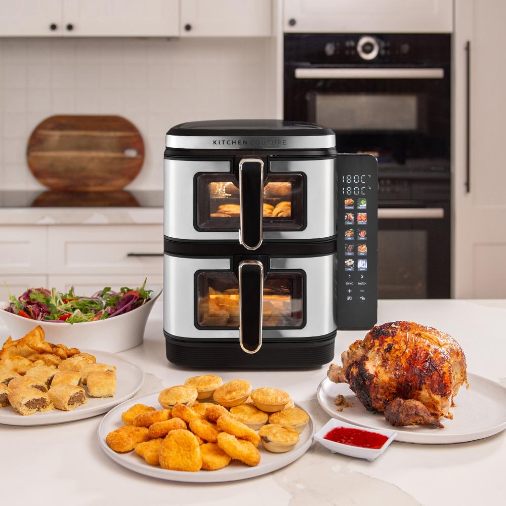 Kitchen Couture 11L Clear View Vertex Dual Draw Air Fryer