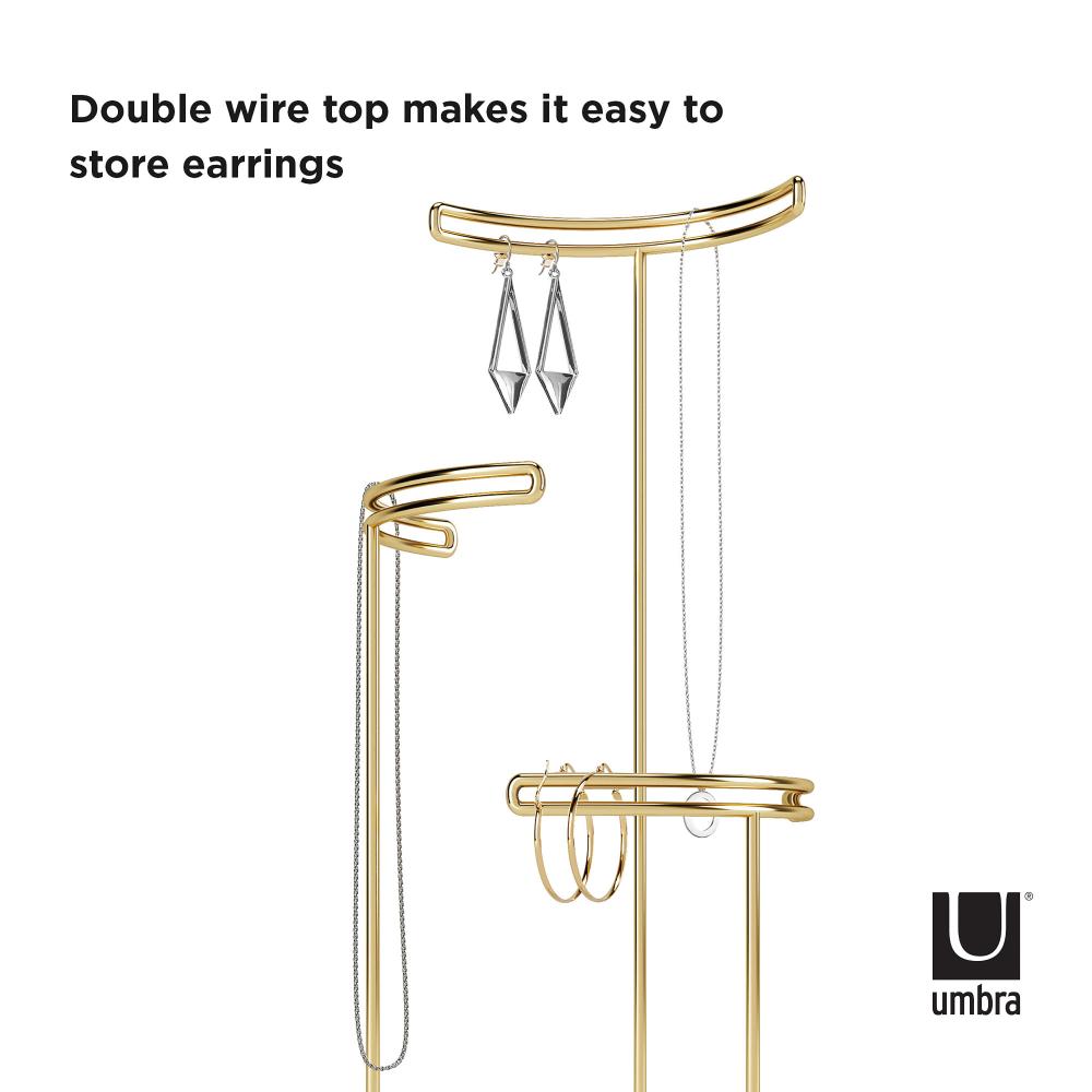 Umbra Tesora Jewellery Stand Glass/ Brass