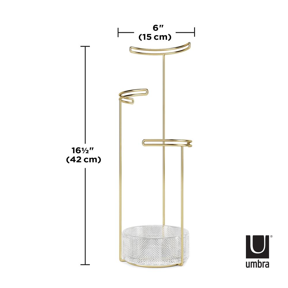 Umbra Tesora Jewellery Stand Glass/ Brass