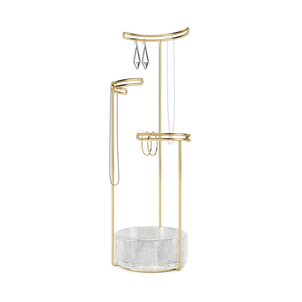 Umbra Tesora Jewellery Stand Glass/ Brass