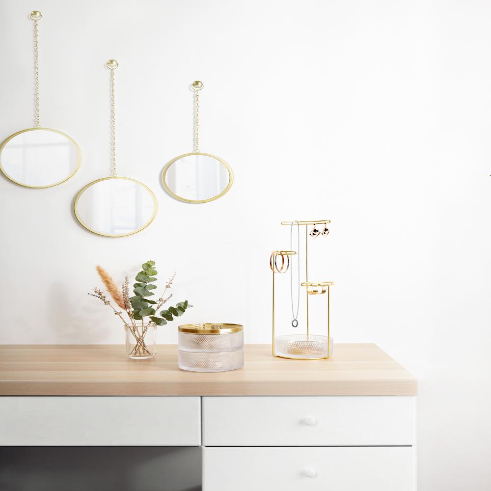 Umbra Tesora Jewellery Stand Glass/ Brass