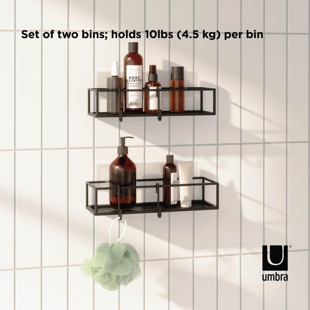 Umbra Cubiko Set of 2 Shower Bin Black