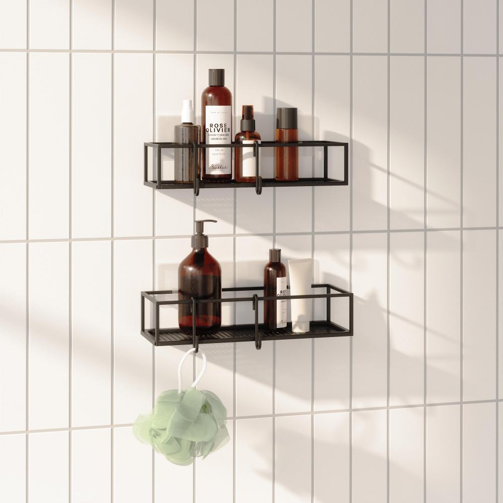 Umbra Cubiko Set of 2 Shower Bin Black