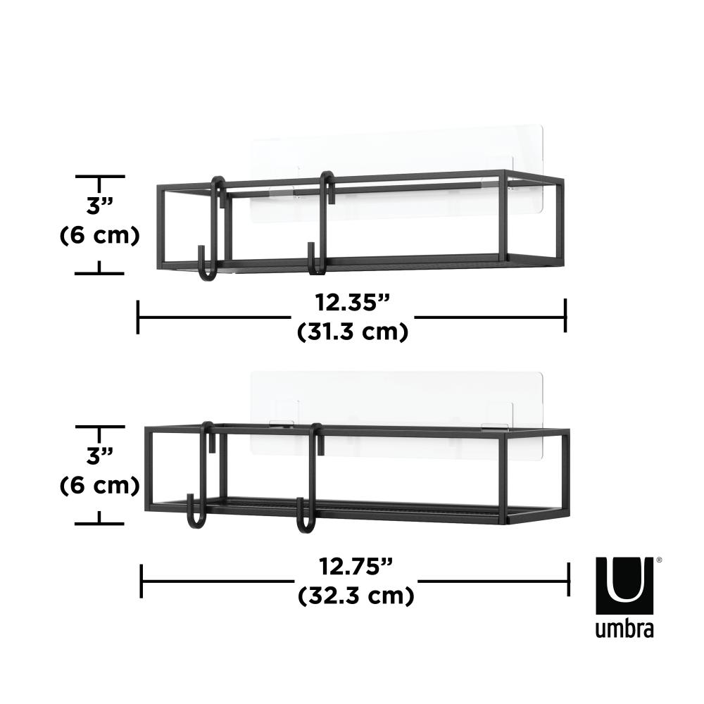 Umbra Cubiko Set of 2 Shower Bin Black