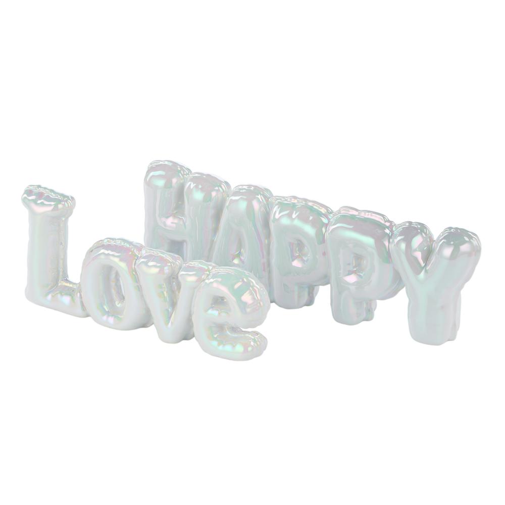 Emporium Balloon Sculpture in Love or Happy white iridescent at MyHouse