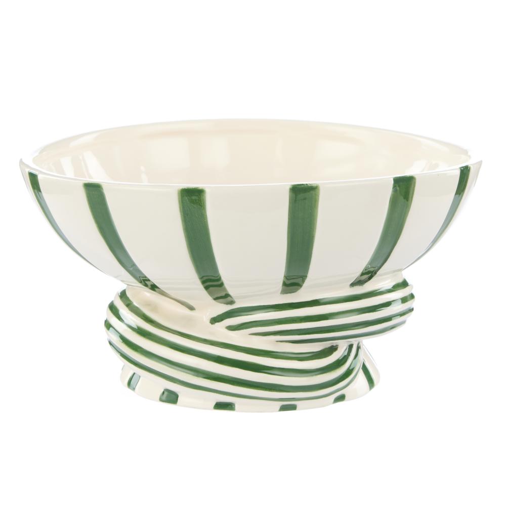Emporium Lulu Collection Twist Stripe Bowl in Green at MyHouse