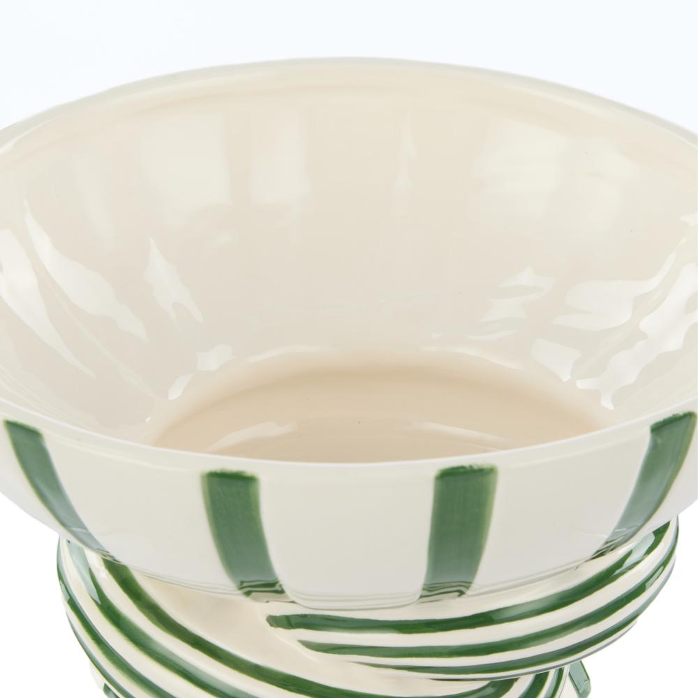 Emporium Lulu Collection Twist Stripe Bowl in Green at MyHouse