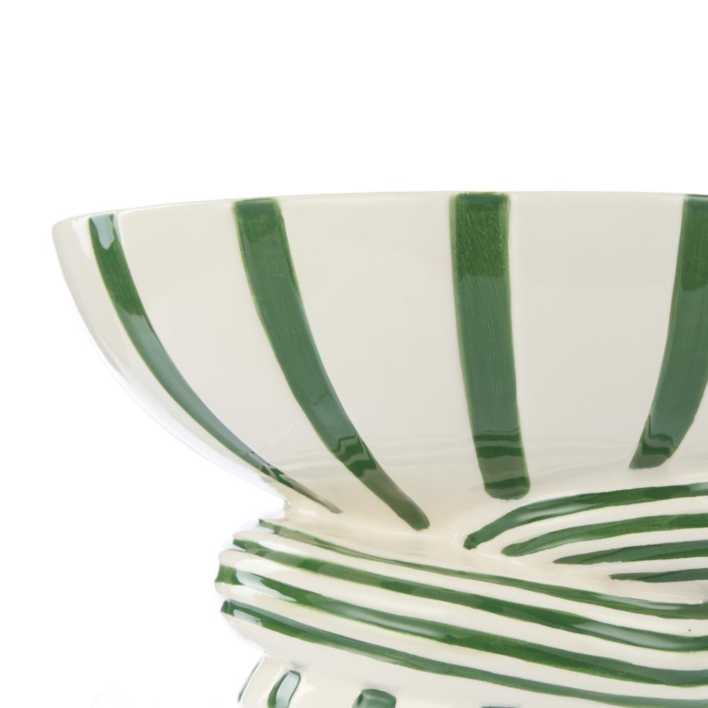 Emporium Lulu Collection Twist Stripe Bowl in Green at MyHouse