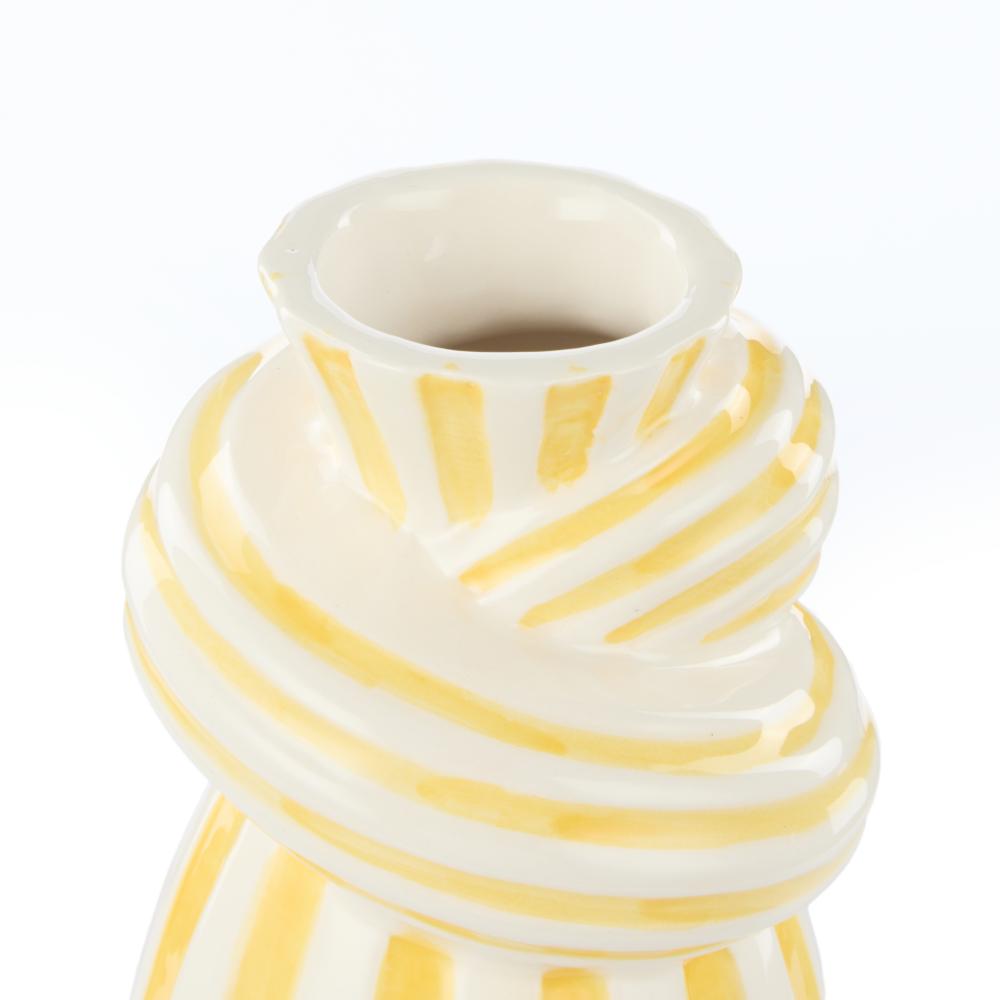 Emporium Lulu Collection Twist Stripe Vase in Yellow at MyHouse