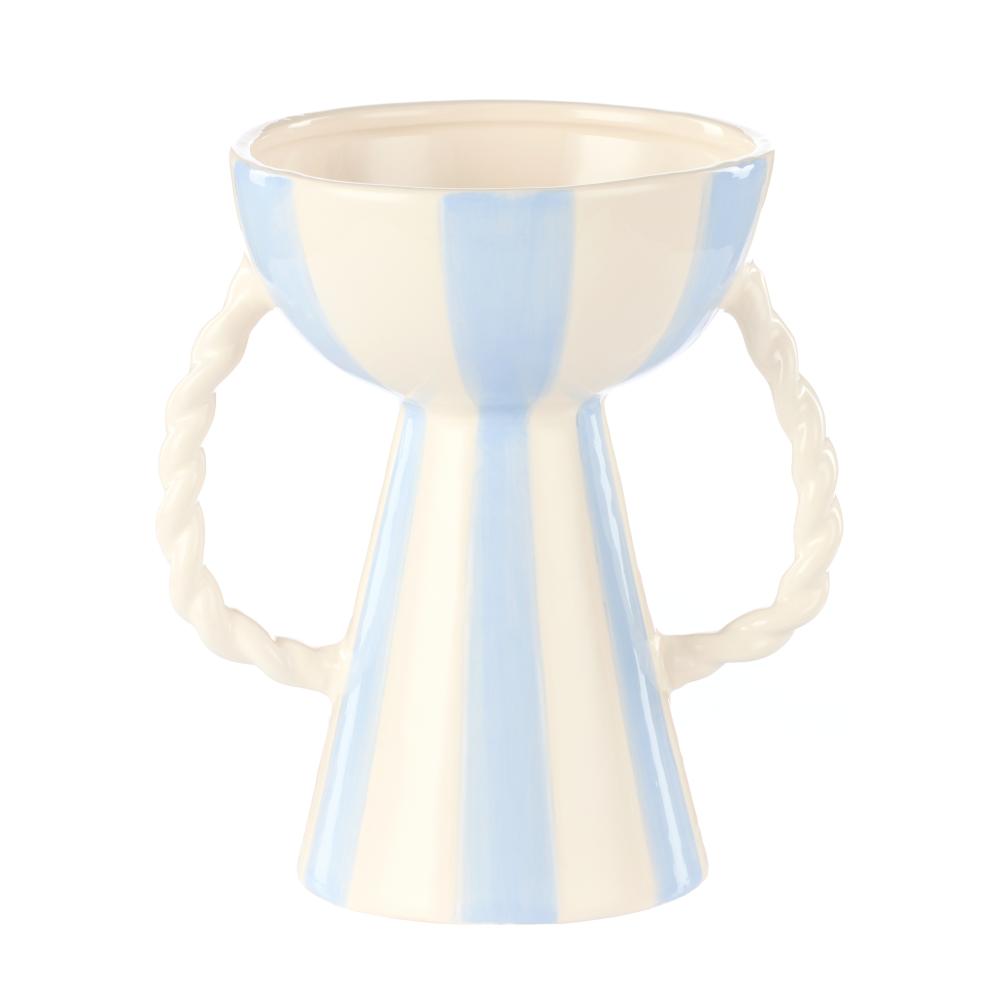 Emporium Lulu Collection Stripe Vase Light Blue with twisted handles - MyHouse