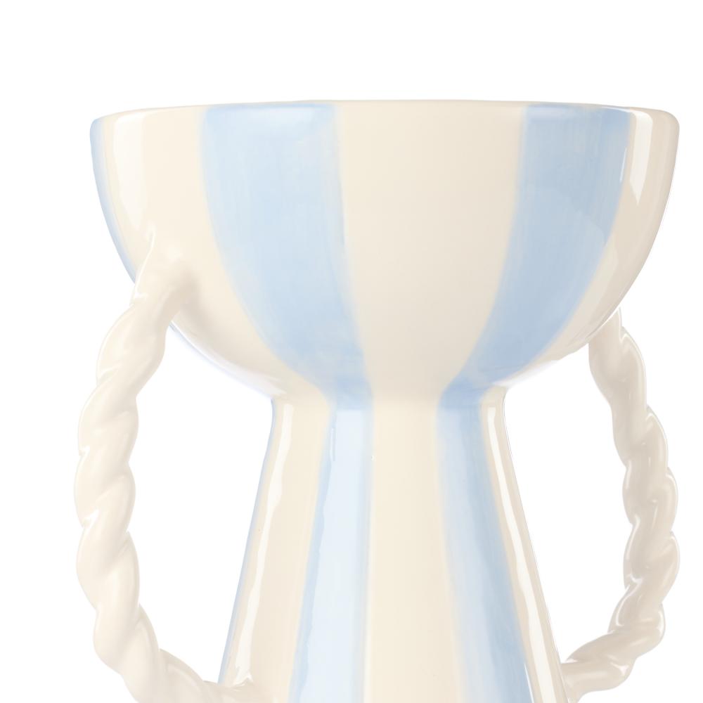 Emporium Lulu Collection Stripe Vase Light Blue with twisted handles - MyHouse