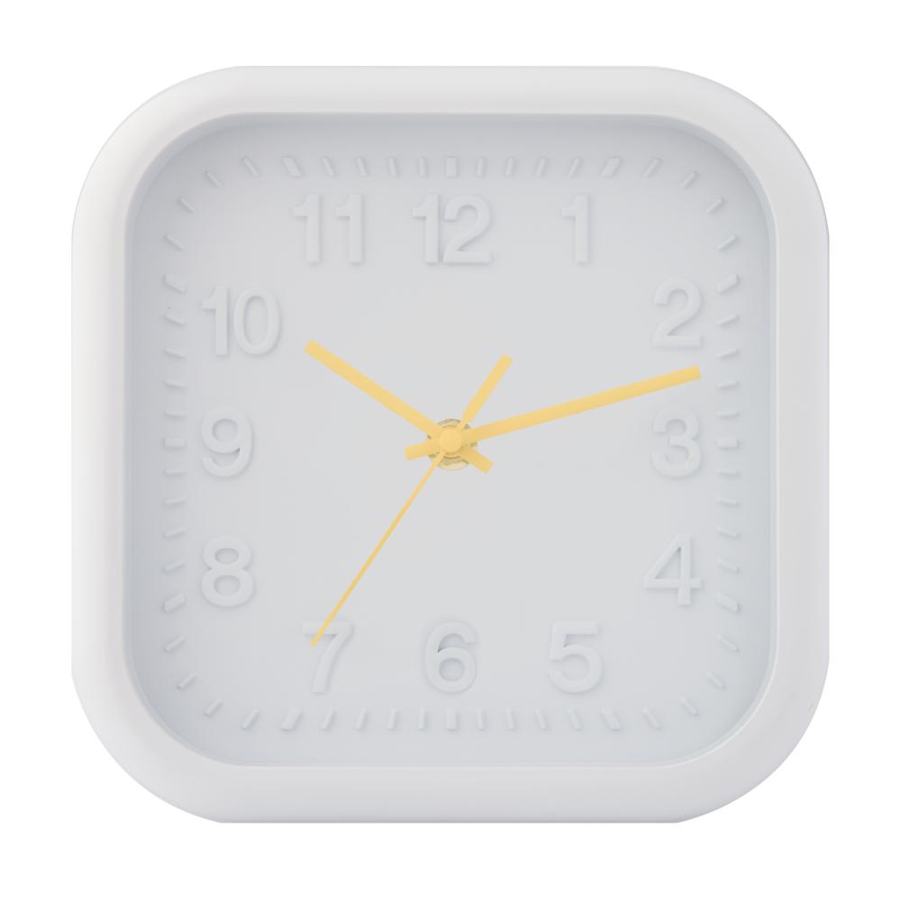 Emporium Nico Mini Wall Clock Square White with yellow dials at MyHouse