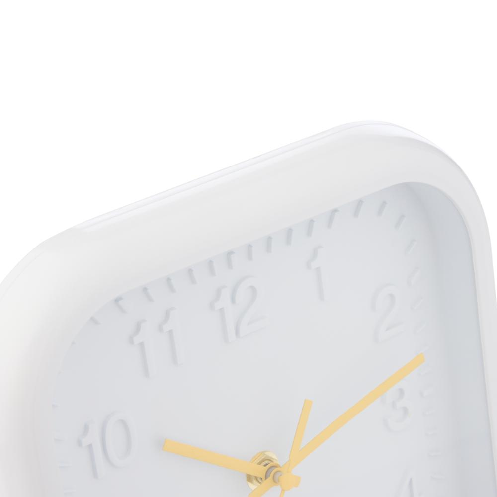 Emporium Nico Mini Wall Clock Square White with yellow dials at MyHouse