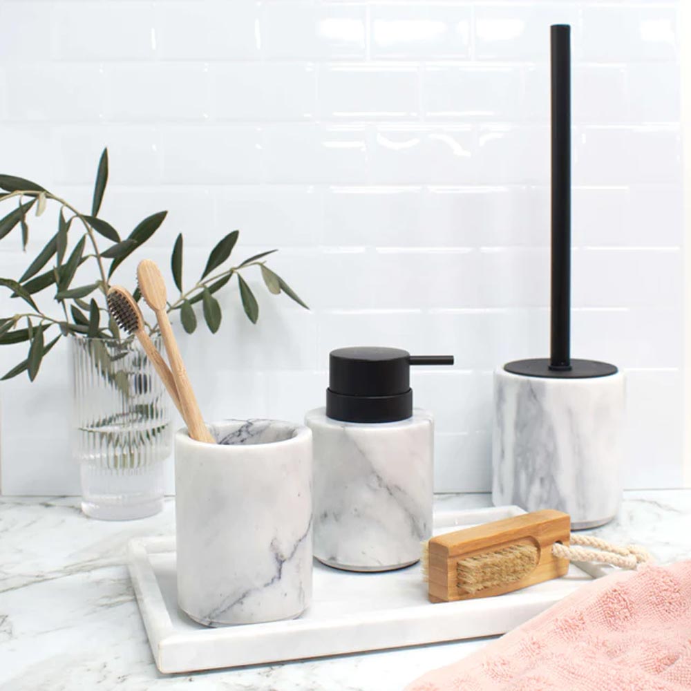 Salt & Pepper Apollo Toothbrush Tumbler Marble