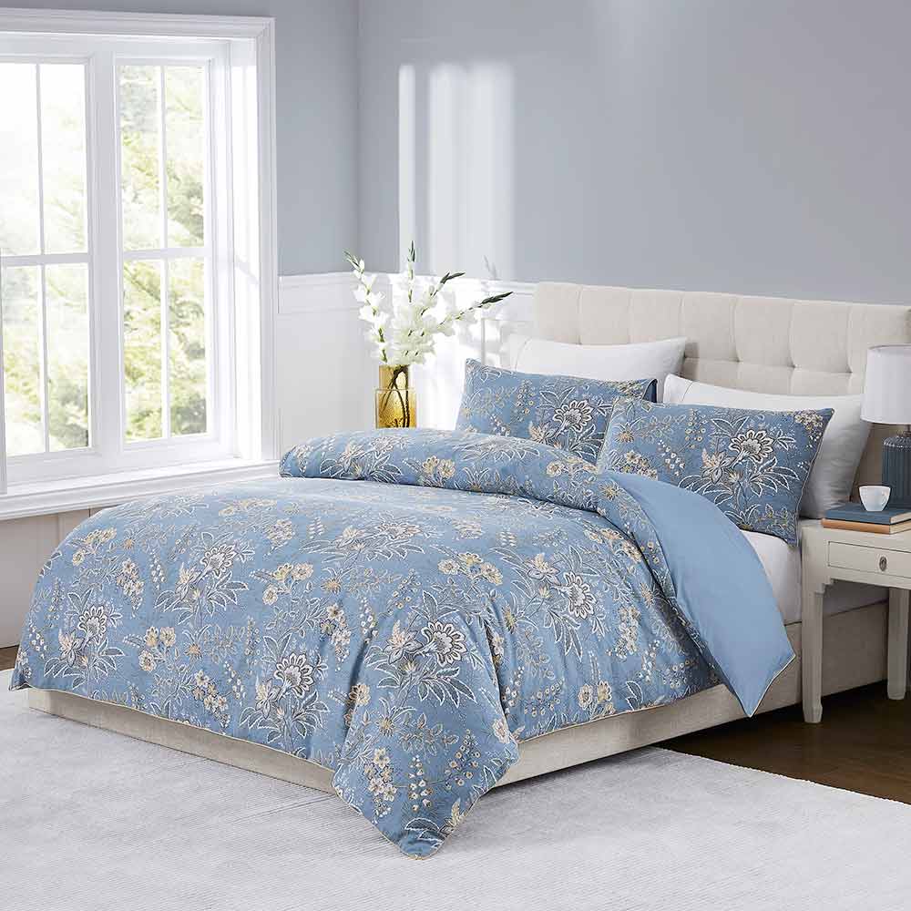 Laura Ashley Marlbrook Dusky Seaspray Quilt Cover Set at MyHouse