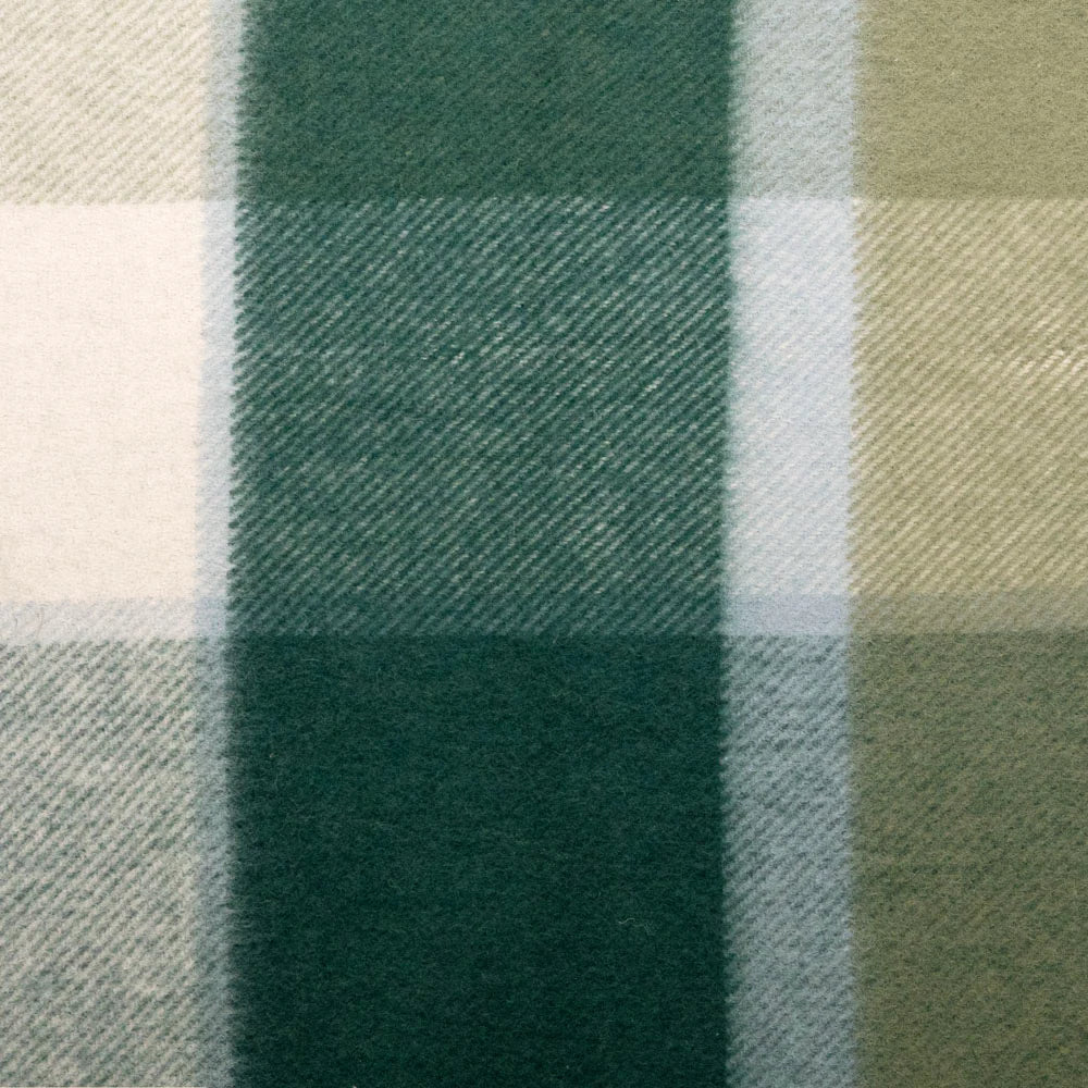 Bambury Nolan Wool Bamboo Blanket Forest Check
