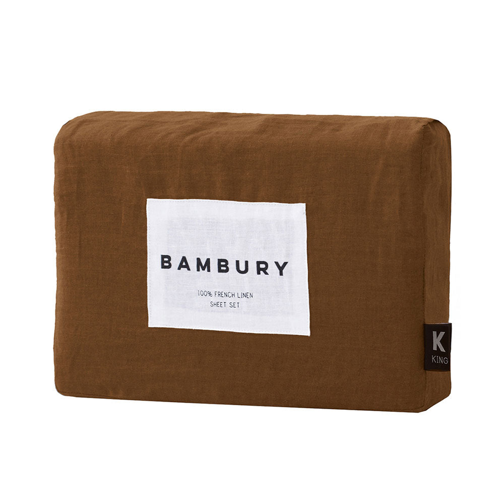 Bambury French Flax Linen Sheet Set Hazel - MyHouse