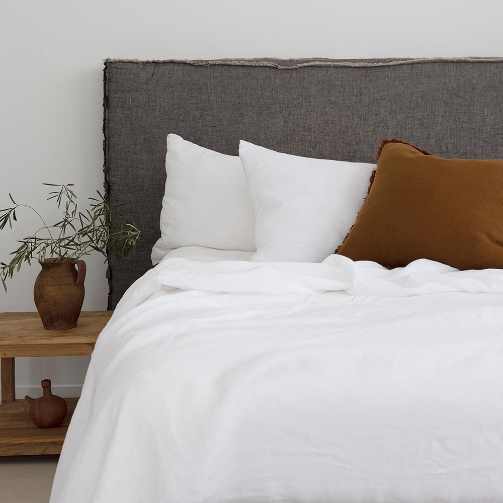 Bambury French Flax Linen Sheet Set White - MyHouse
