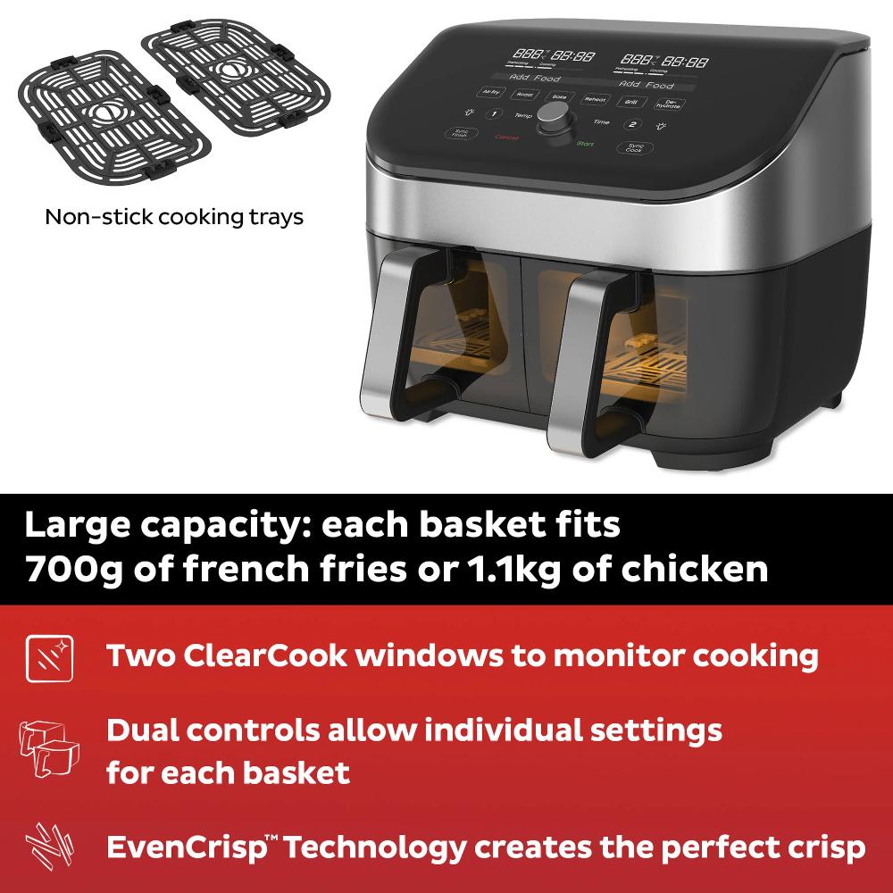 Instant Vortex ClearCook Dual Air Fryer 8L