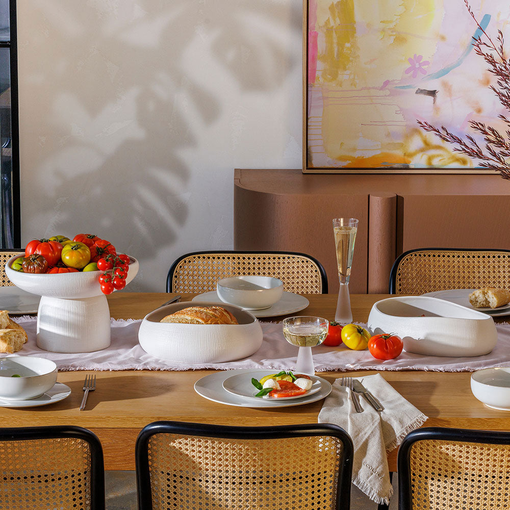 Ecology Bisque Round Bowl 29cm White