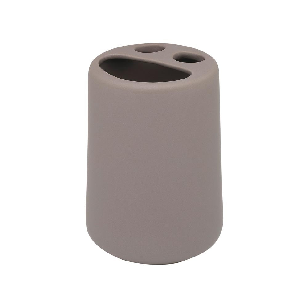 matte grey toothbrush holder with 2 toothbrush holes - MyHouse