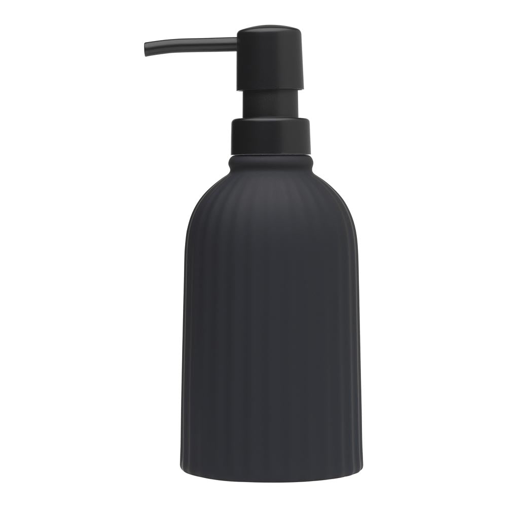 Porto Soho Ribbed Soap Dispenser Black - MyHouse