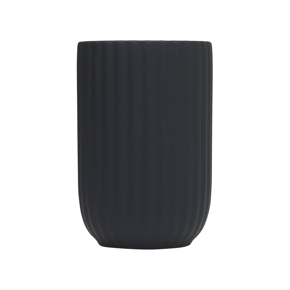 Porto Soho Ribbed bathroom Tumbler Black - MyHouse