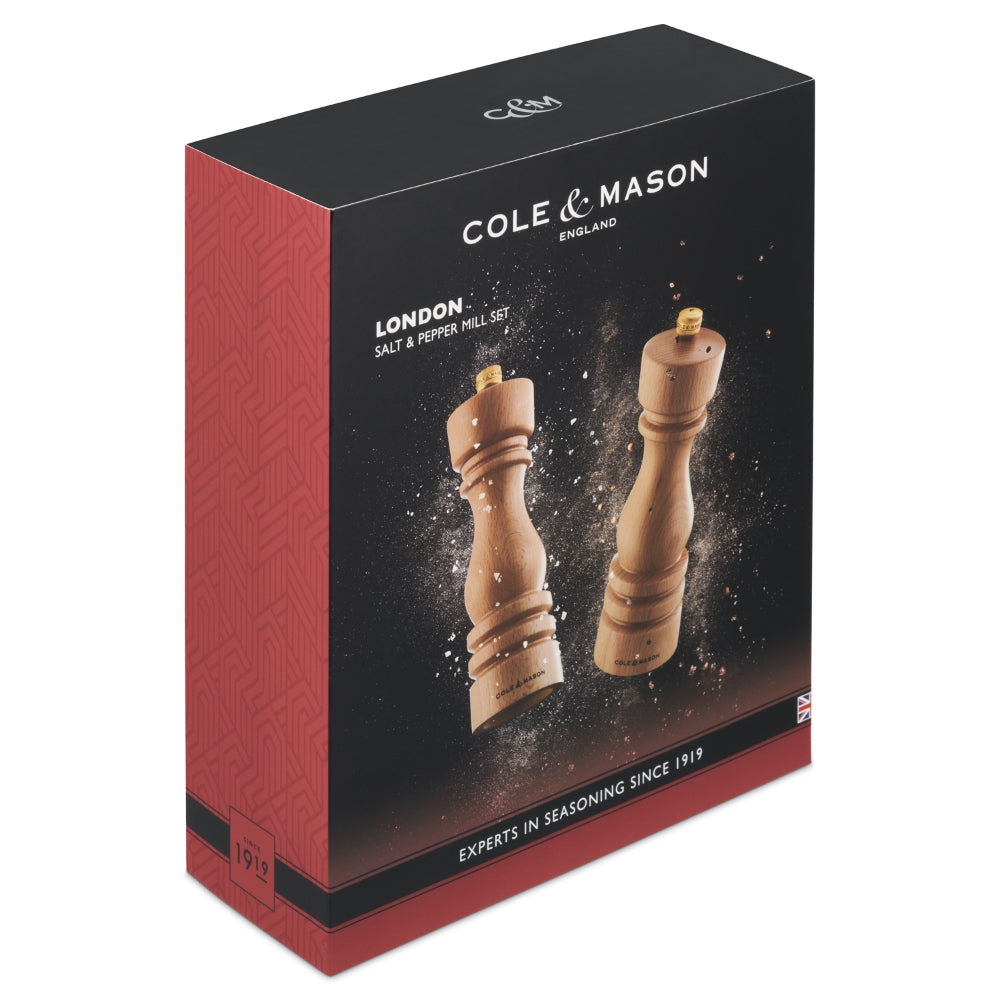 Cole & Mason London Mills 180mm Gift Set Natural Beech
