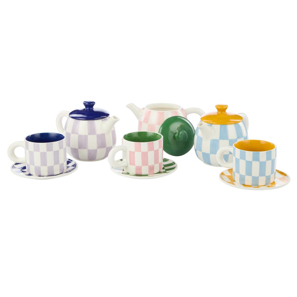 Emporium Check Collection - Check teapots with matching mug & plate sets at MyHouse