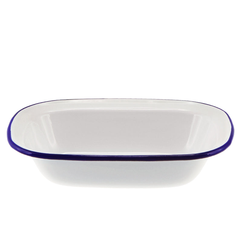 Falcon Oblong Pie Dish 20cm White & Blue