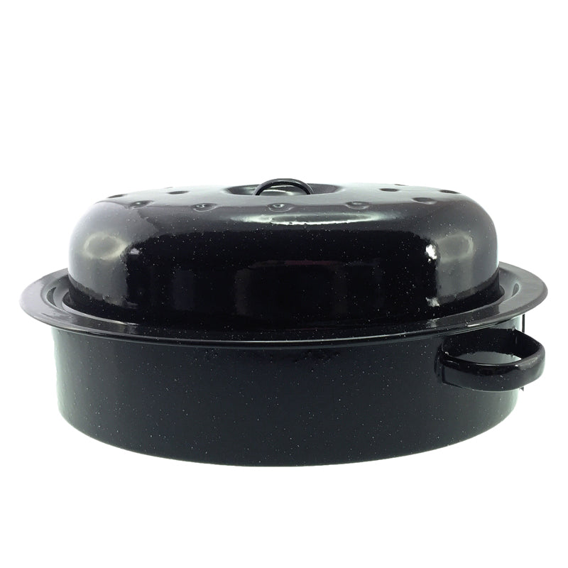 Falcon Oval Roaster 3L Black Blue & White Speckle