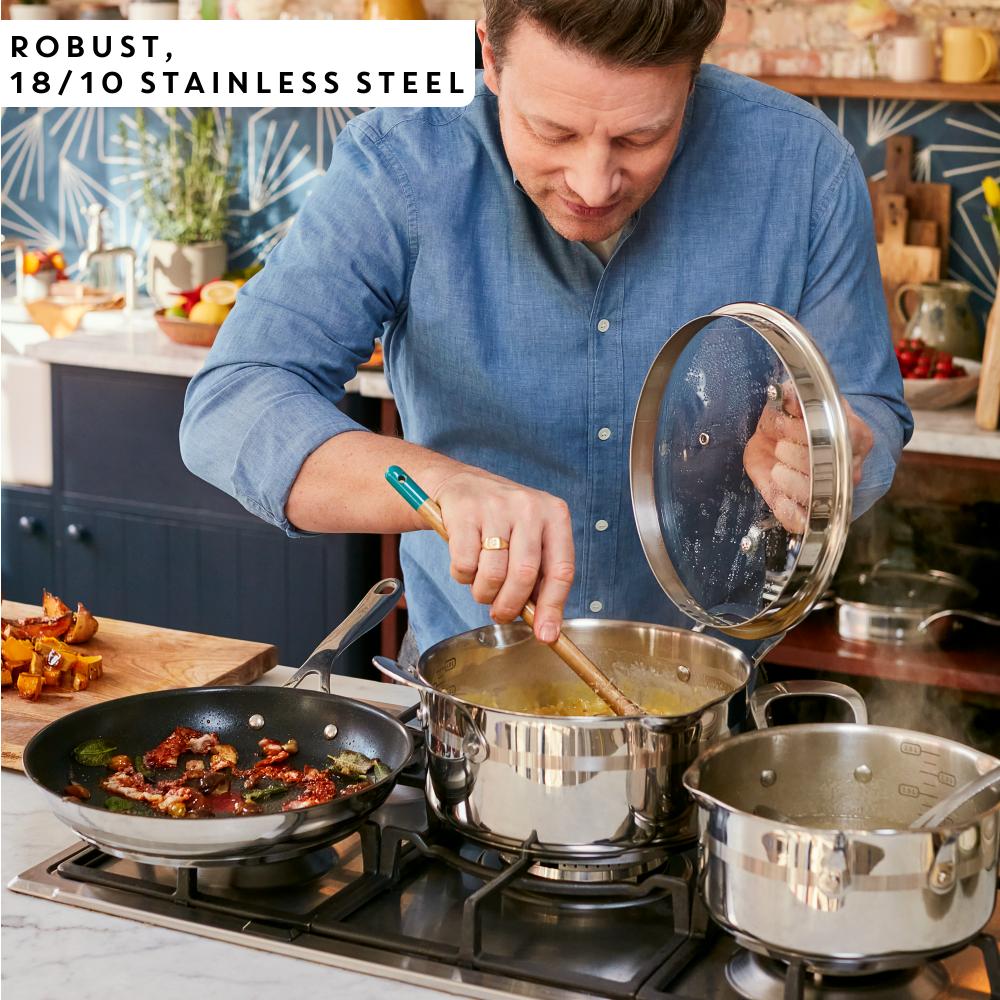 Jamie Oliver cooking with stainless steel cookware - MyHouse