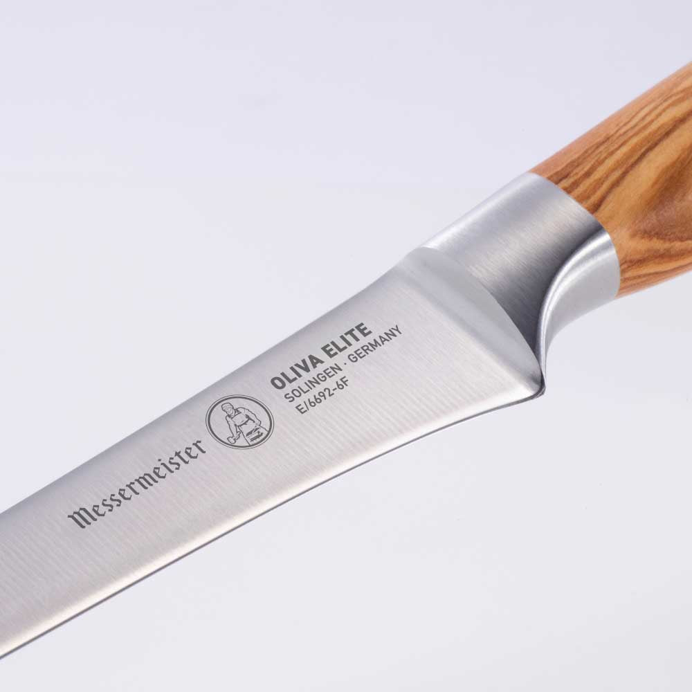 Messermeister Oliva Elite Boning Knife with Olive Wood Handle 6in / 15cm