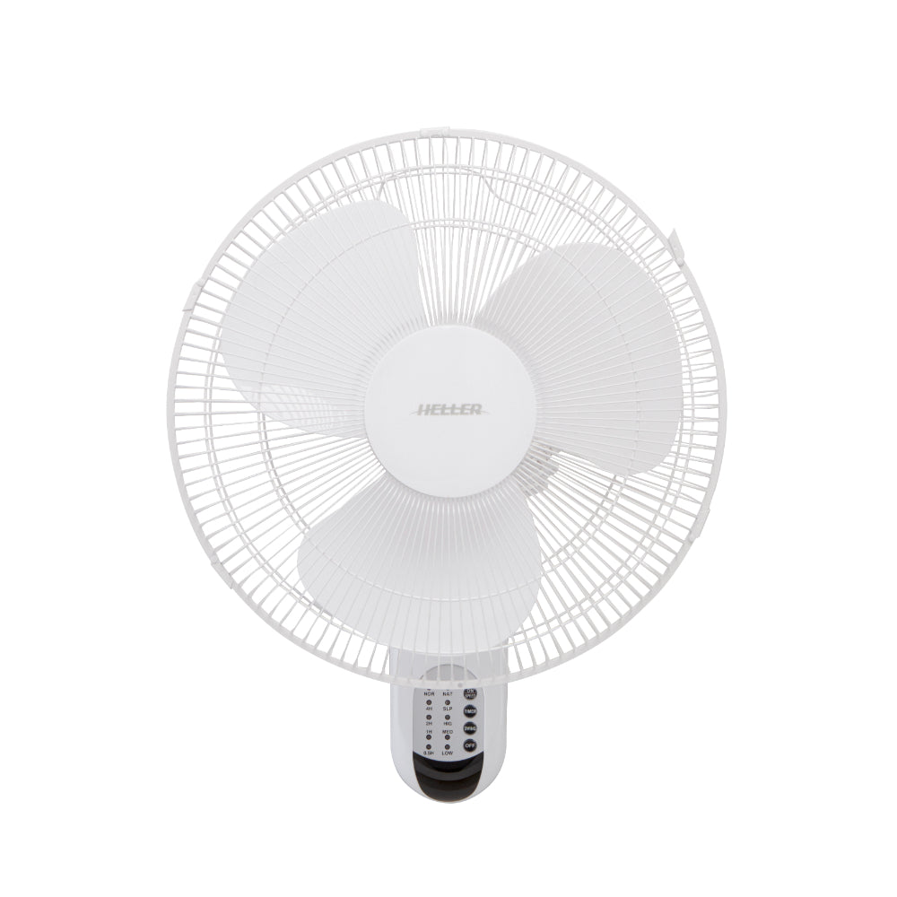 Heller White Wall Fan With/ Remote Control