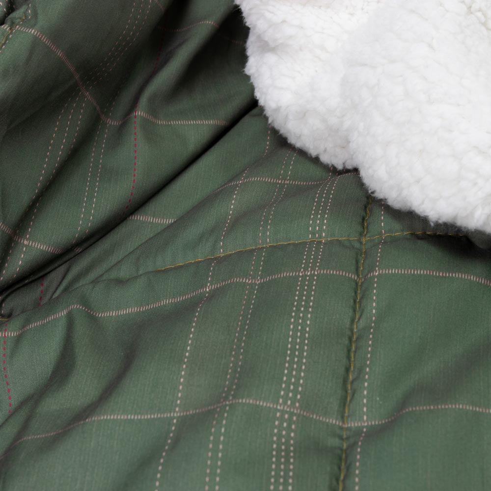 Ardor Boudoir Avalon Faux Fur Sherpa 3 Piece Comforter Set Green Check at MyHouse