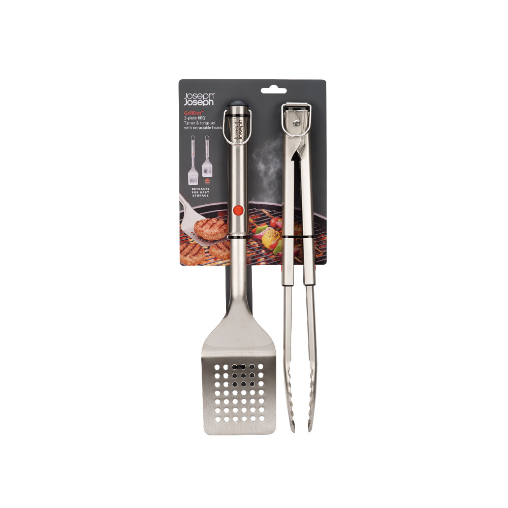 Joseph Joseph Grillout 2-Piece BBQ Turner & Tongs Set With Retractable Heads at MyHouse