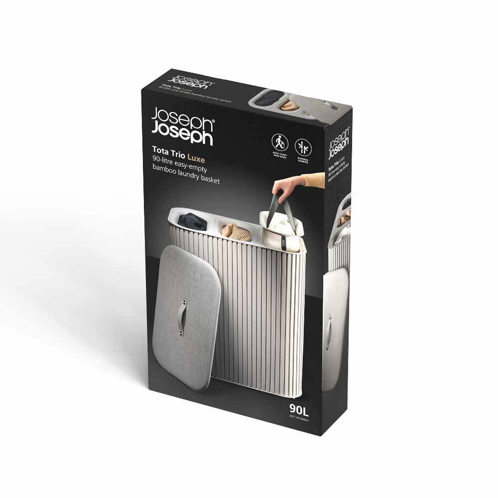 Joseph Joseph Tota Trio Luxe 90L Easy-Empty Bamboo Laundry Basket at MyHouse
