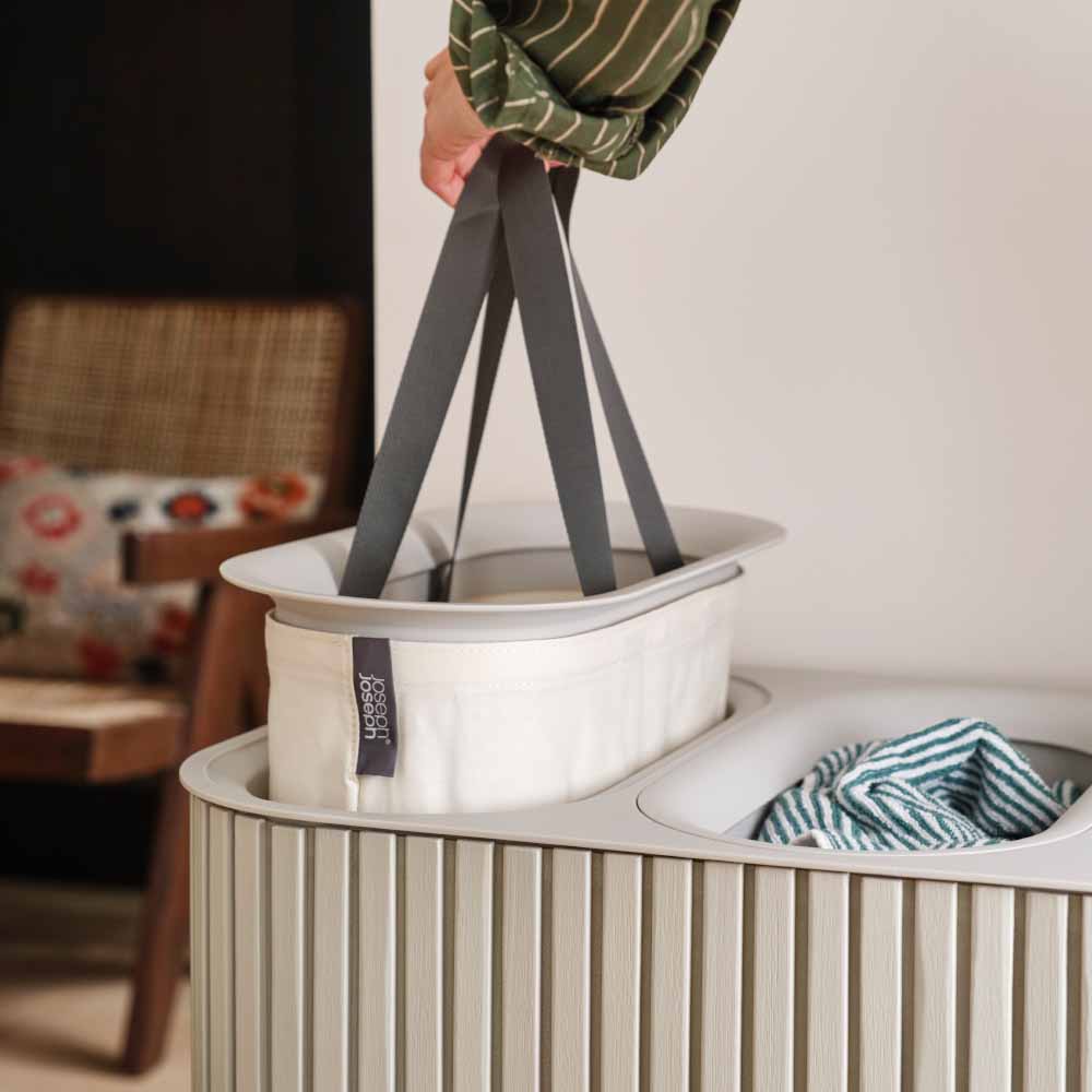 Joseph Joseph Tota Trio Luxe 90L Easy-Empty Bamboo Laundry Basket at MyHouse