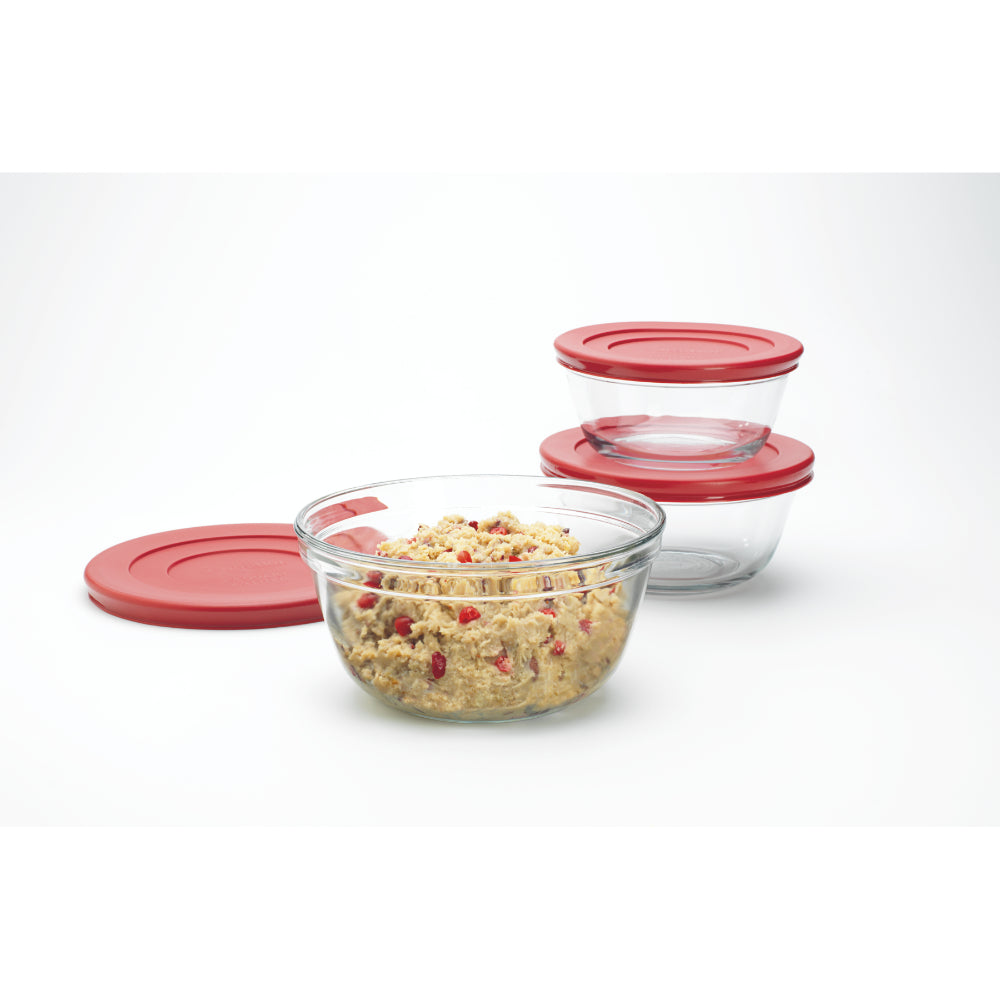 Anchor Hocking Set of 3 Mixing Bowls with Lids