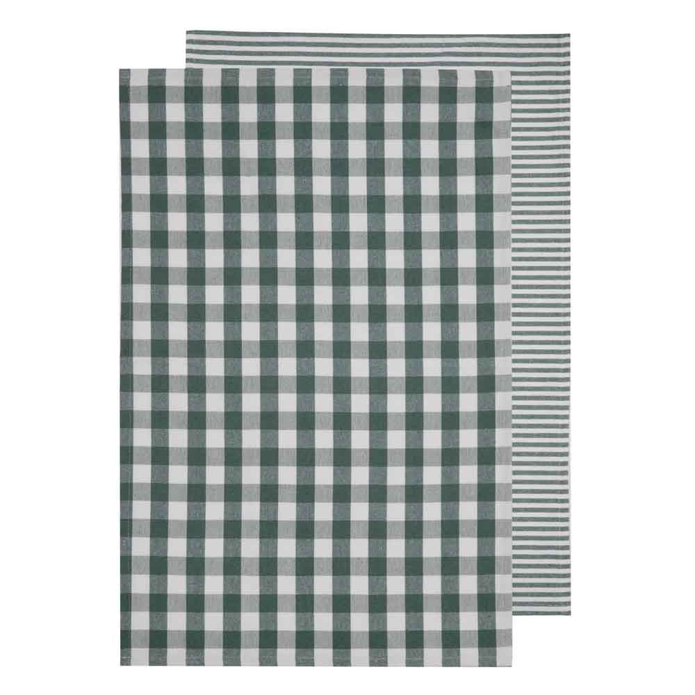 Ladelle Eco Set of 2 Gingham Kitchen Towels