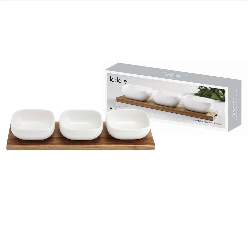 Ladelle Essentials 4 Piece Bowl & Tray Set