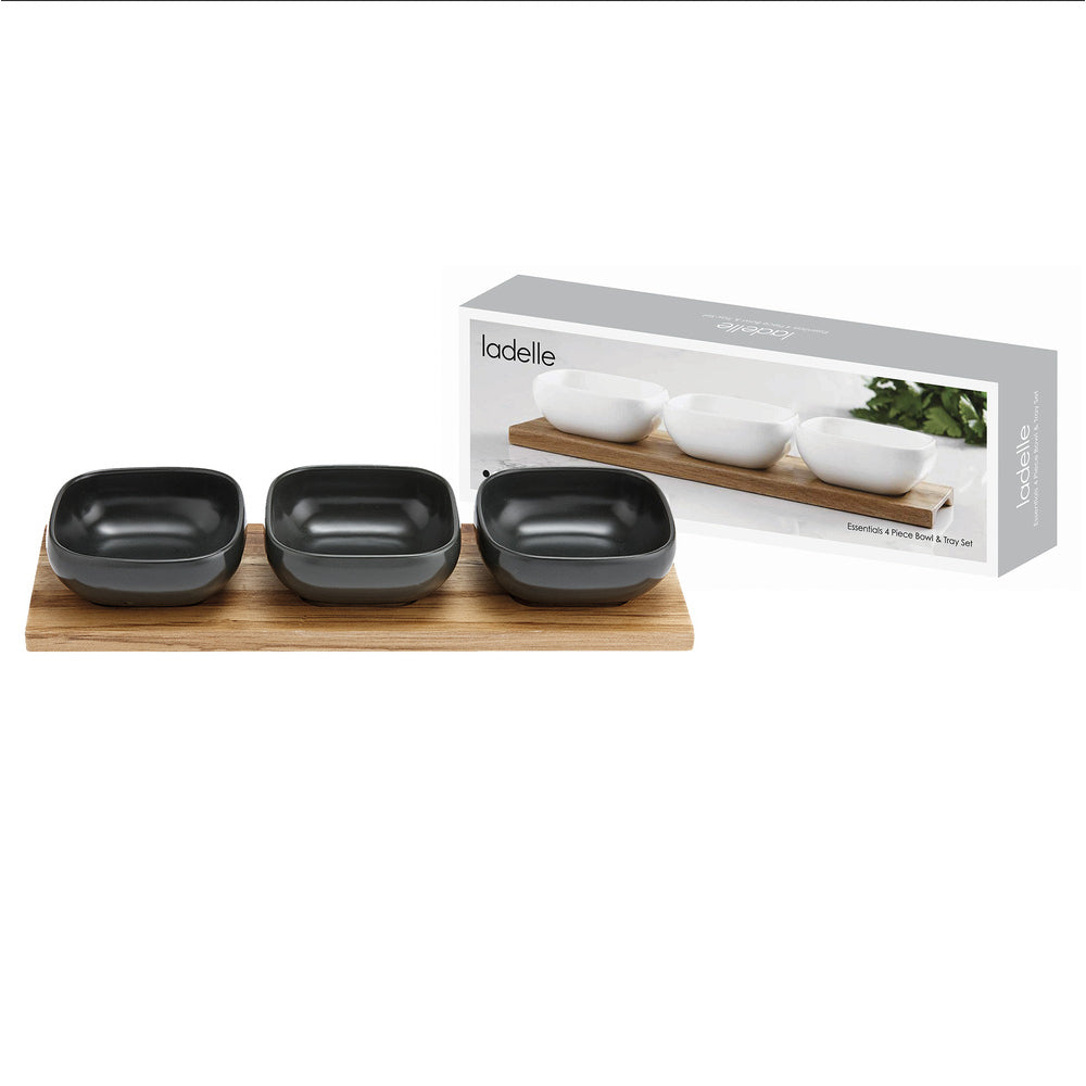 Ladelle Essentials 4 Piece Bowl & Tray Set