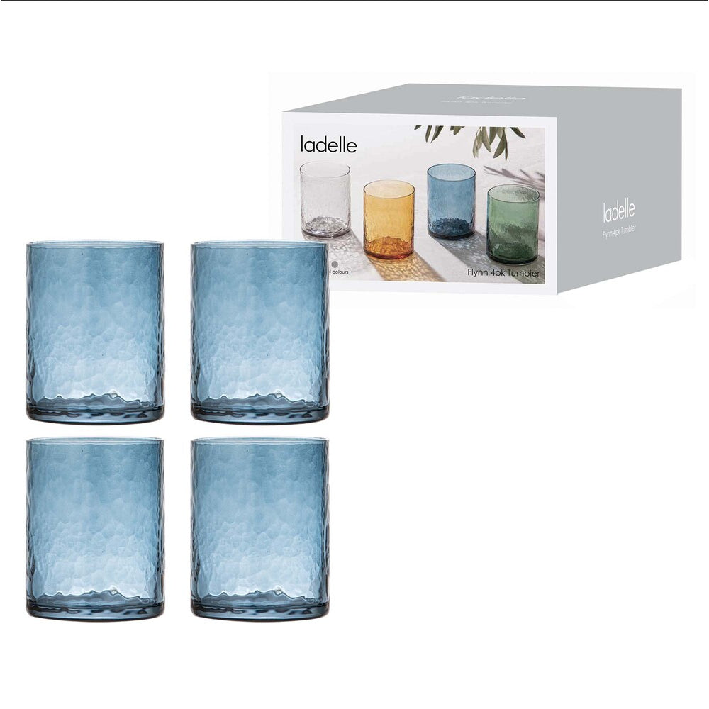 Ladelle Flynn Set of 4 Glass Tumblers